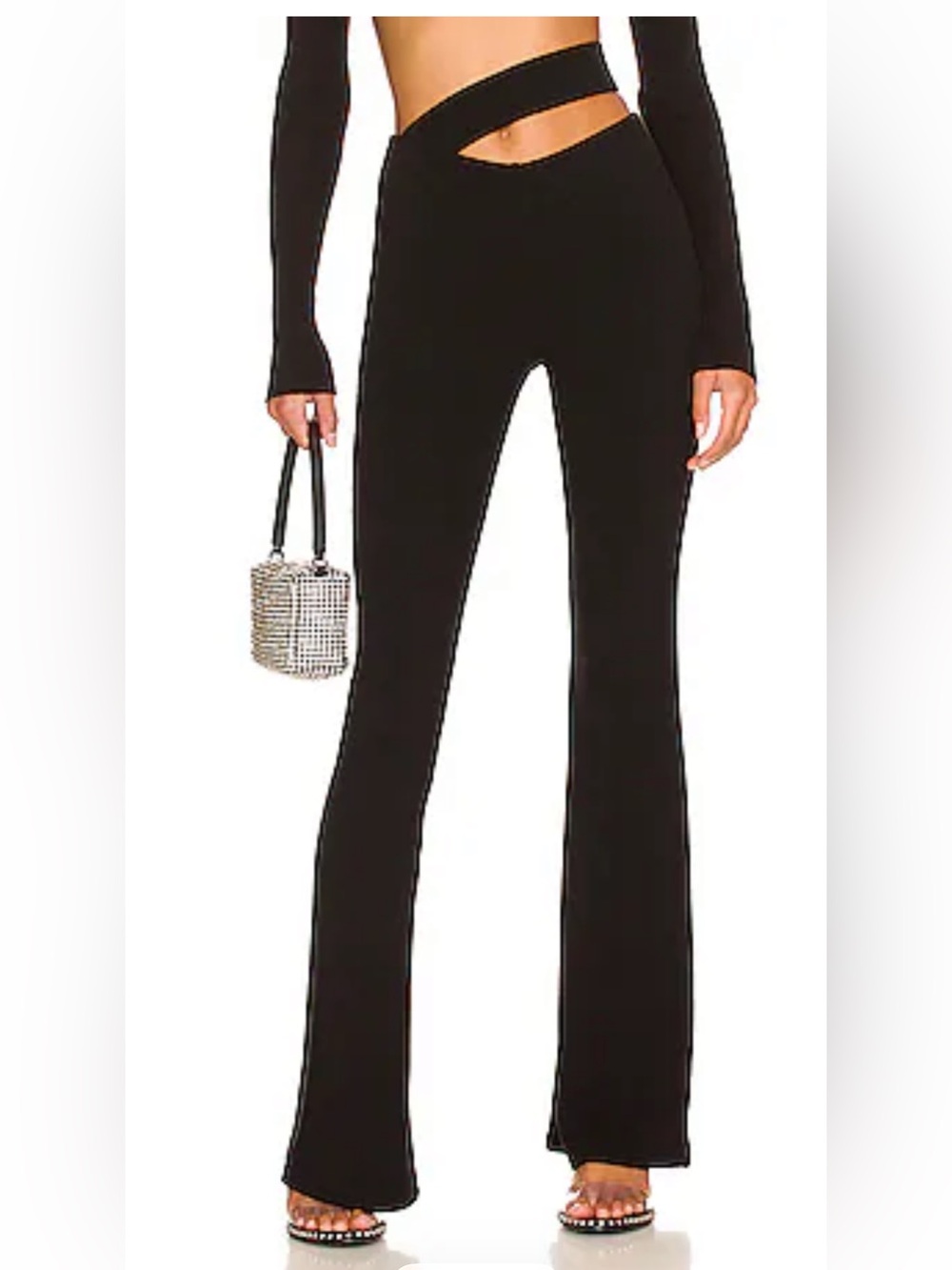 NOT YOURS TO KEEP Lee Pants XS 🖤 Brand New w tags✨HighWaist Cutout Flared Pants